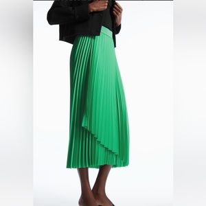COS bright Kelly green midi skirt